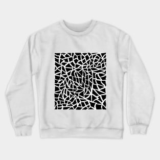 Black and white abstract mosaic print pattern Crewneck Sweatshirt